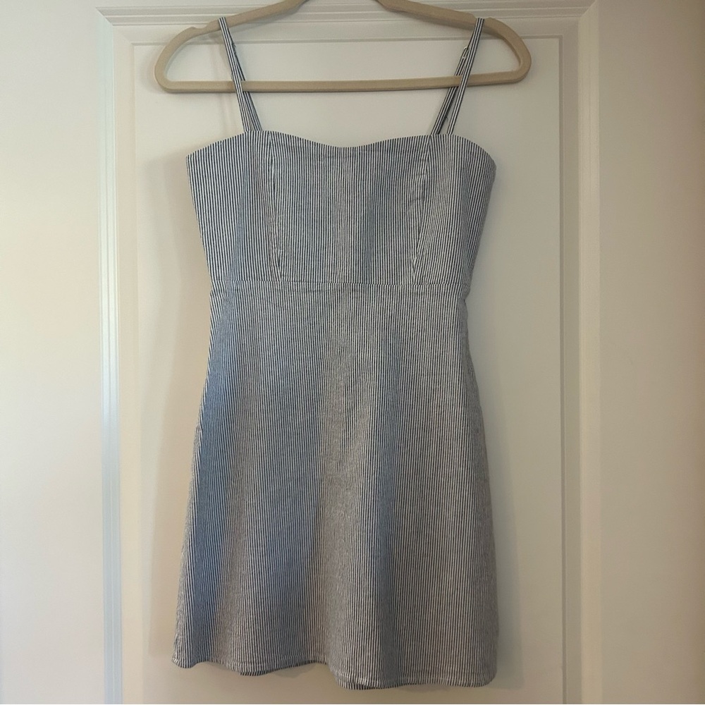 Blue and White Stripe Sundress Brandy Melville Pinstripe Mini Dress